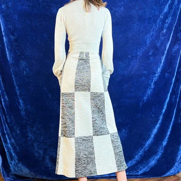 Vintage 70s Wenjilli Silver Lurex Maxi Dress| Small| Bust- 38| Vintage VTG - Picture 3 of 5